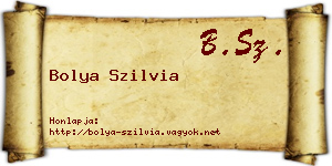 Bolya Szilvia névjegykártya