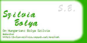 szilvia bolya business card